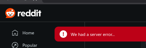 Reddit error after AI ban